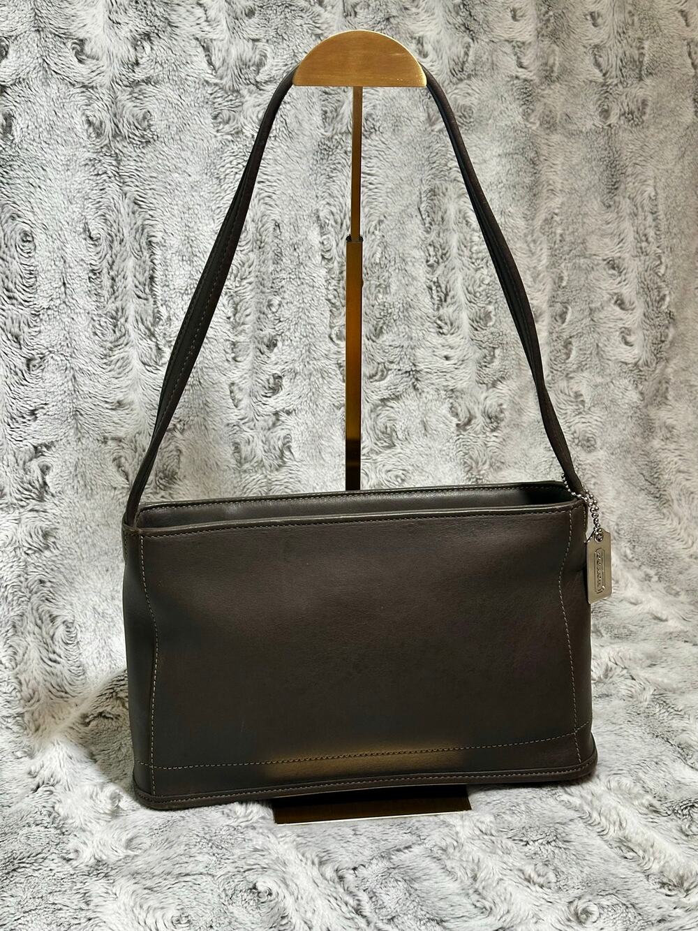 Vintage Coach Bleecker Zip 9309 Gray Leather Crossbody Shoulder Bag